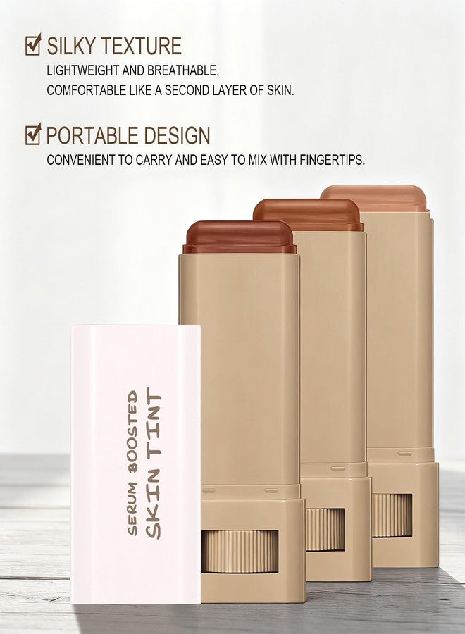 Euphily Solid Moisturizer Balm Serum for Boost Skin Tint, Multiuse and Lightweight Solid Tinted Hydrating Foundation Stick for Women, Natural Makeup for Foundation and Contour Concealer (#06) - Image 4